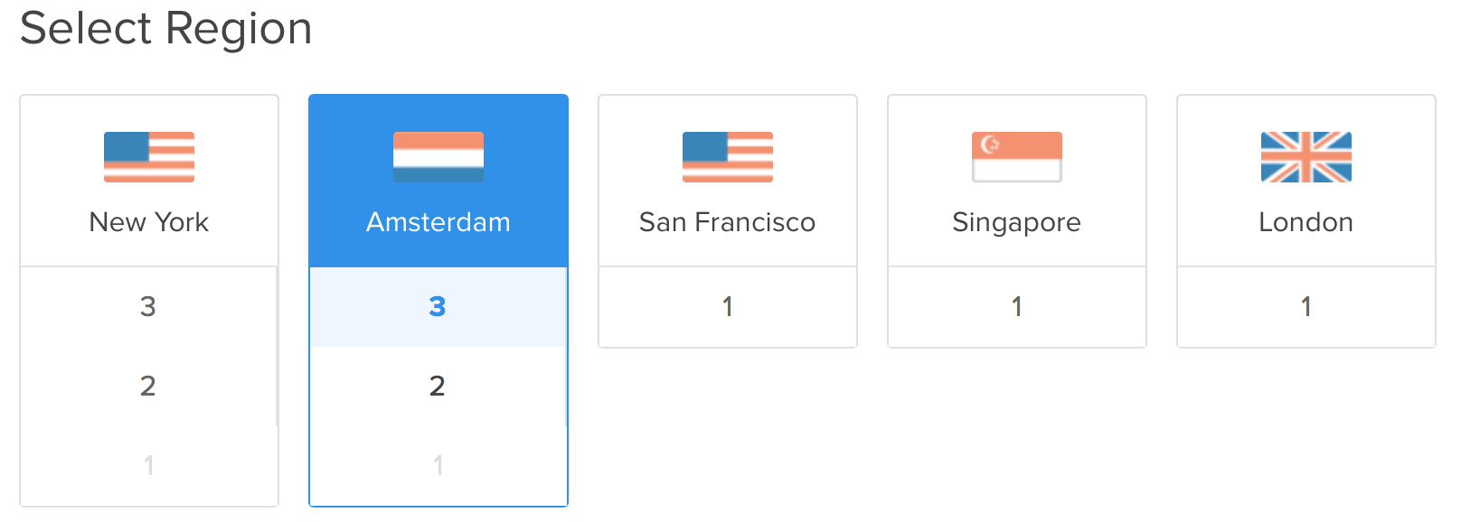 Select a Region close to you